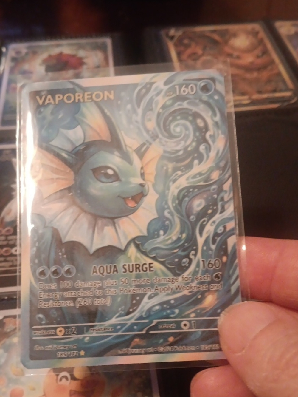 Vaporeon Water-Theme Collectible Game Card - Blue